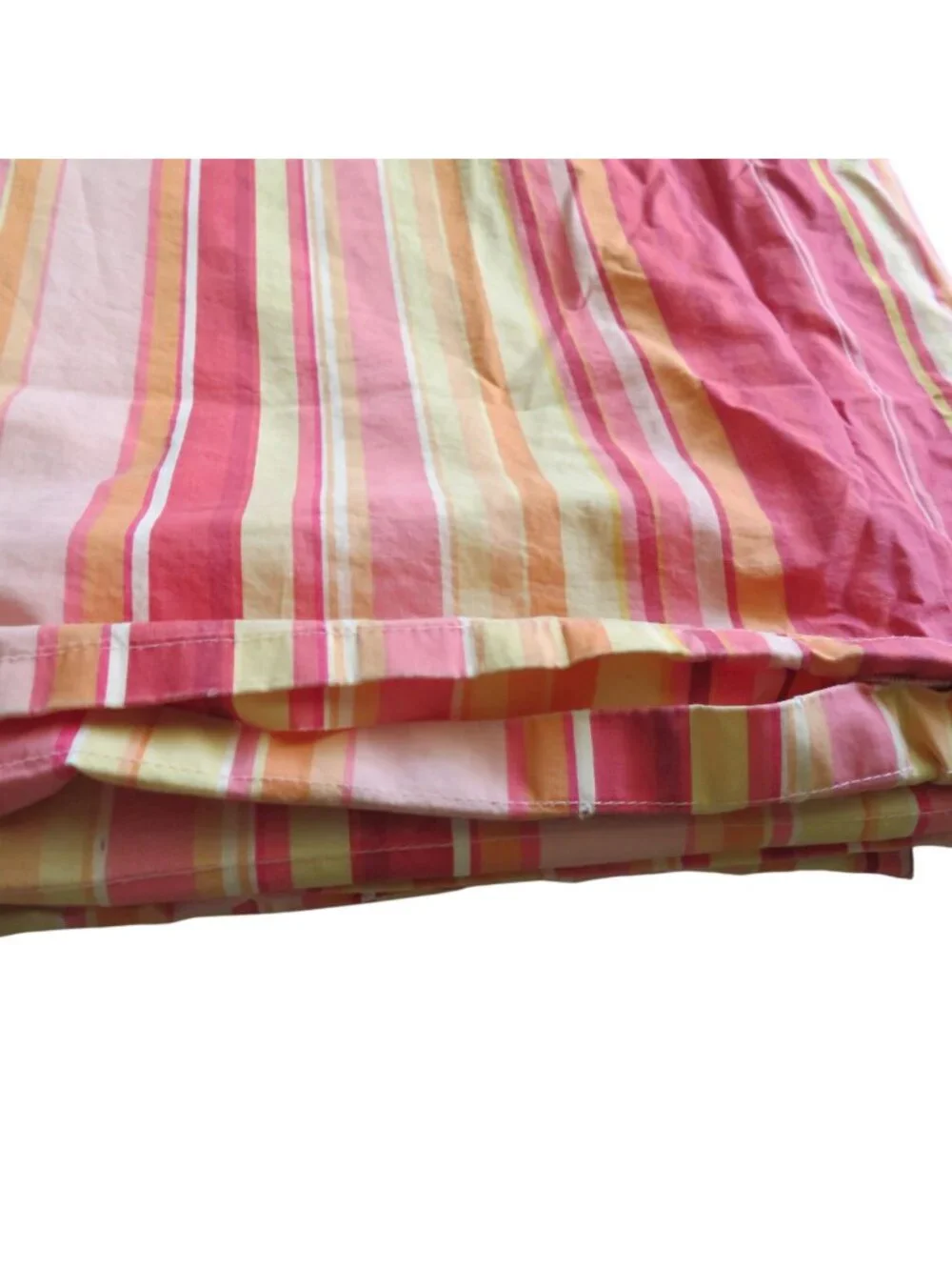 Pottery Barn Full/Queen Duvet Cover 2 Pillow Shams Striped Pink/Orange Cotton